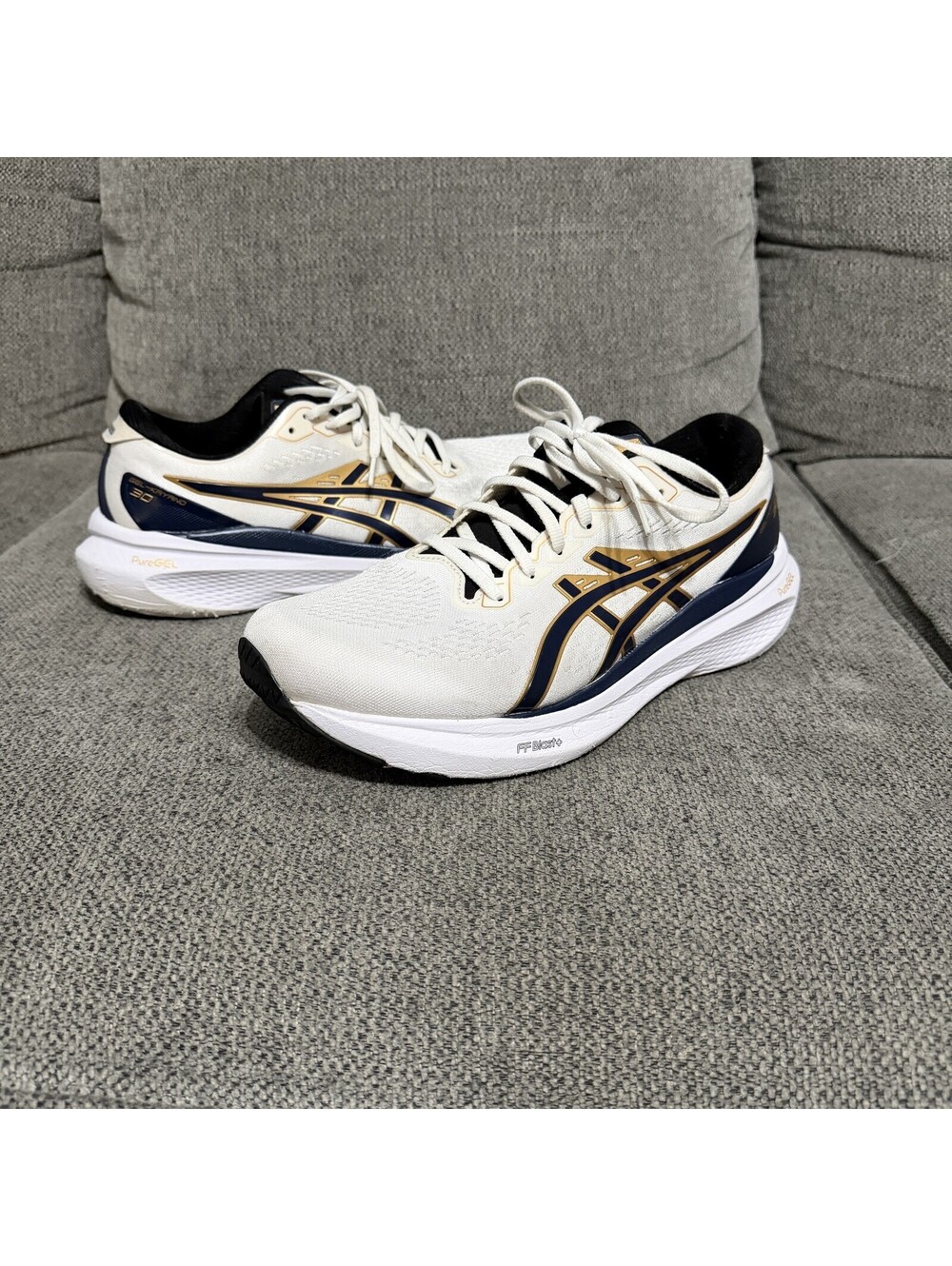 Asics Gel-Kayano 30 Shoes Mens Size 13 White Navy Running Sneakers Cushioned